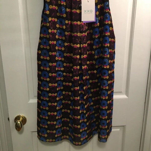 Anna Sui Size XS Metallic Circles Dress Retro - New with Tag - Picture 3 of 4